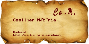 Csallner Mária névjegykártya